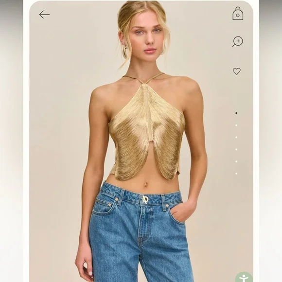 Cult Gaia QUELLA TOP in Light Gold - Picture 2 of 16